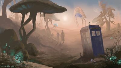 Anime tardis doctor who the elder scrolls iii morrowind Playmat Gaming Mat Desk