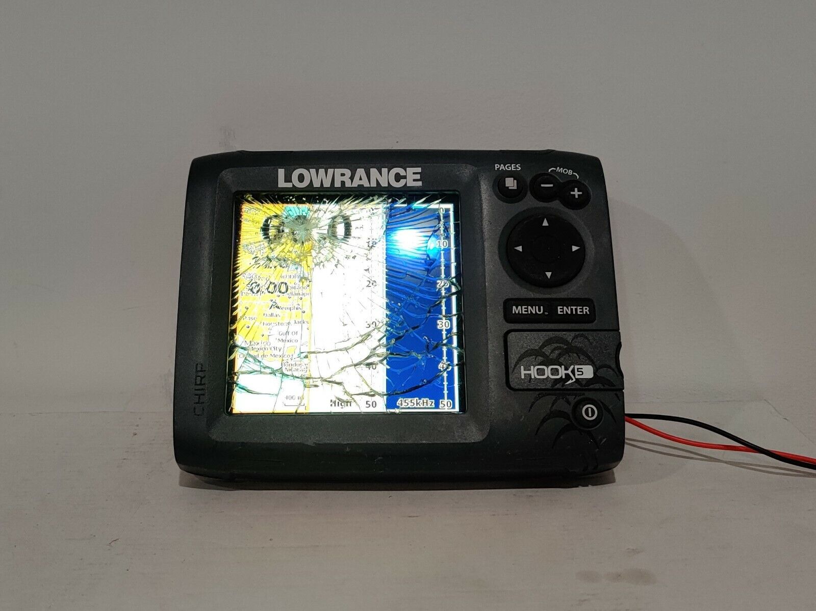 Lowrance HOOK-5 FishFinder Sonar Radar Mapping 000-12655-001-TESTED