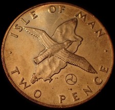 Isle of Man 2 Pence 1979 Die AH Elizabeth II Shearwater Coin WCA 8652