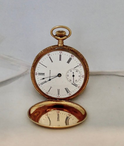 waltham 14k solid gold pocket watch - Picture 4 of 12