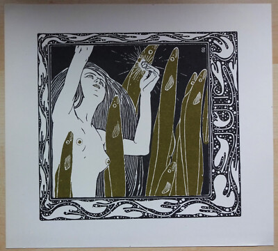 Koloman Moser Jugendstil Druck Kalenderblatt 7/ 1901   VER SACRUM  28 x 23,5 cm