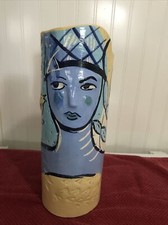 Ceramic Folk Art Cylinder 