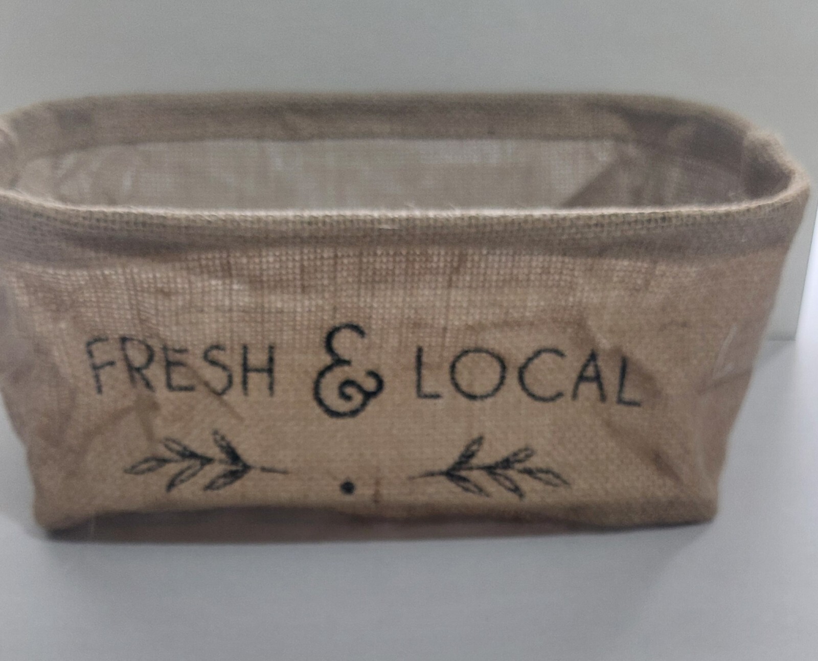 2×Jute Storage Baskets - Small Rectangular Woven Baskets