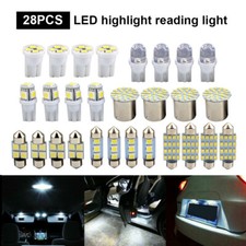 28 Piezas Interior Coche Luz LED Cúpula Mapa Placa Maletero Lámpara Bombillas Accesorios