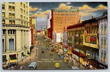 Grand Rapids Michigan~Birds Eye View Of Monroe Avenue~Vintage Linen Postcard