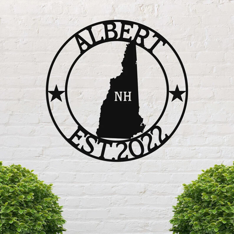 Wall Art Home Decor Metal Acrylic 3D Silhouette Poster USA New Hampshire Custom