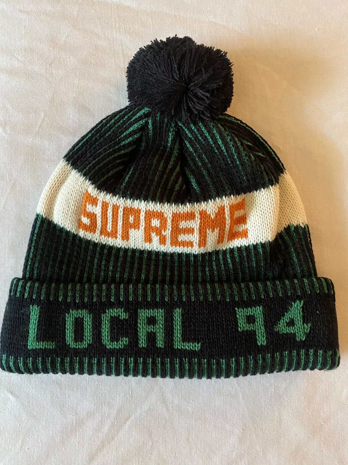 2012 Supreme Beanie pom pom pom Local 49 neuf sans étiquettes 