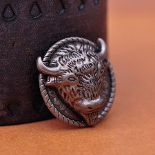 25 26mm 10X Buffalo ANTIQUE SILVER Leathercraft Belt Hardware RIVETBACK CONCHOS