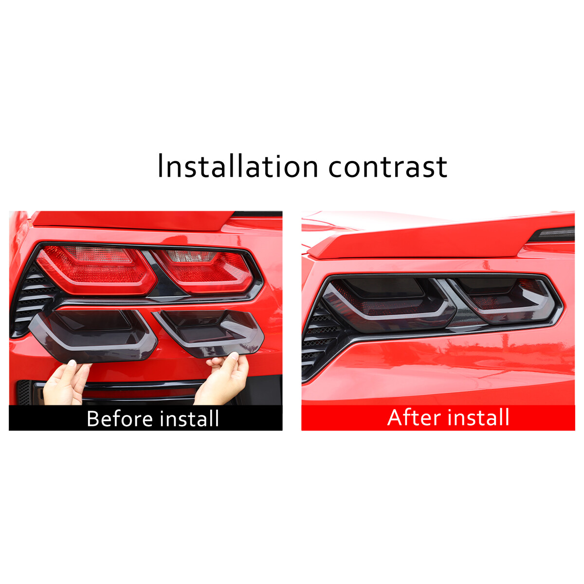 C7 Corvette Rear Tail Light Blackout Covers – Smoked Molded Lens Kit (Blackouts)