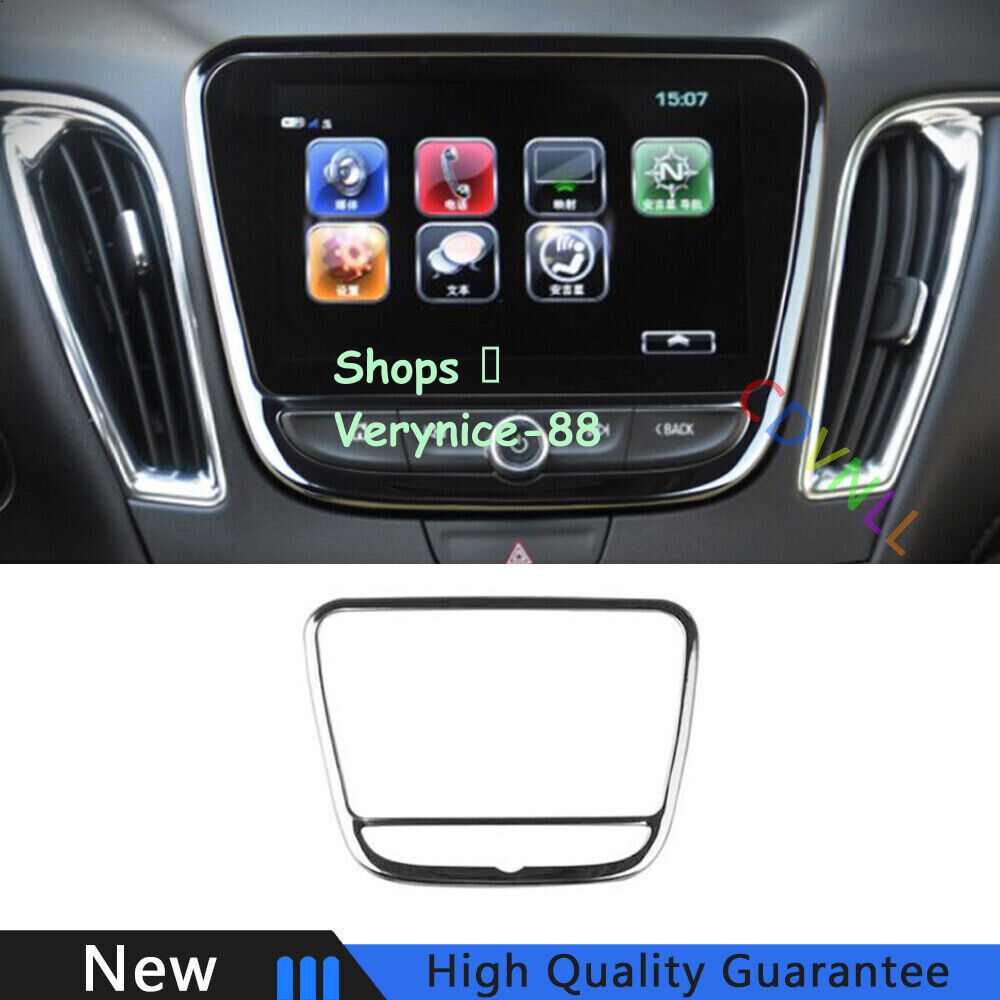 For Chevrolet Malibu 16-2021 Chrome Steel Central Console Navigation Frame Trim