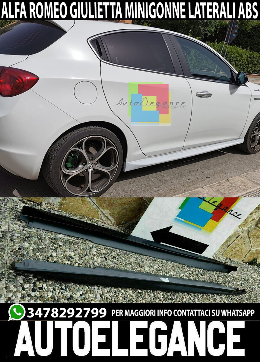Minigonne Laterali Per Alfa Romeo Giulietta (2010-2020) - In PP, Effetto Carbonio Brillante, Kit Sportivo