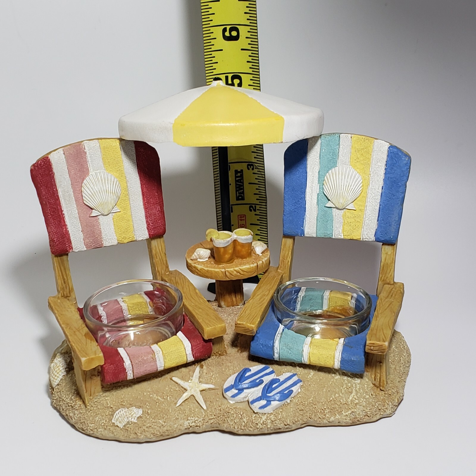 Yankee Candle Nautical Double Beach Chair Tea Light Holder Seashells Flip Flops eBay