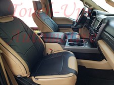 2015-2018 Ford F150 Xlt Supercrew Katzkin Leather Seat Covers Limited Blk Bisque
