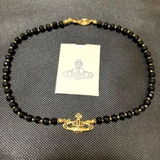 Vivienne Westwood Choker Necklace Black/Gold IN BOX [EJ0171