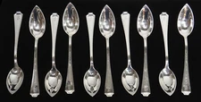 DURGIN FAIRFAX (10) STERLING SILVER 5 7/8"  CITRUS / GRAPEFRUIT SPOONS