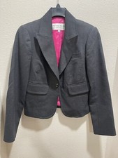 Trina Turk Women's Gray Blazer Jacket One Button Size 8 Palm Springs
