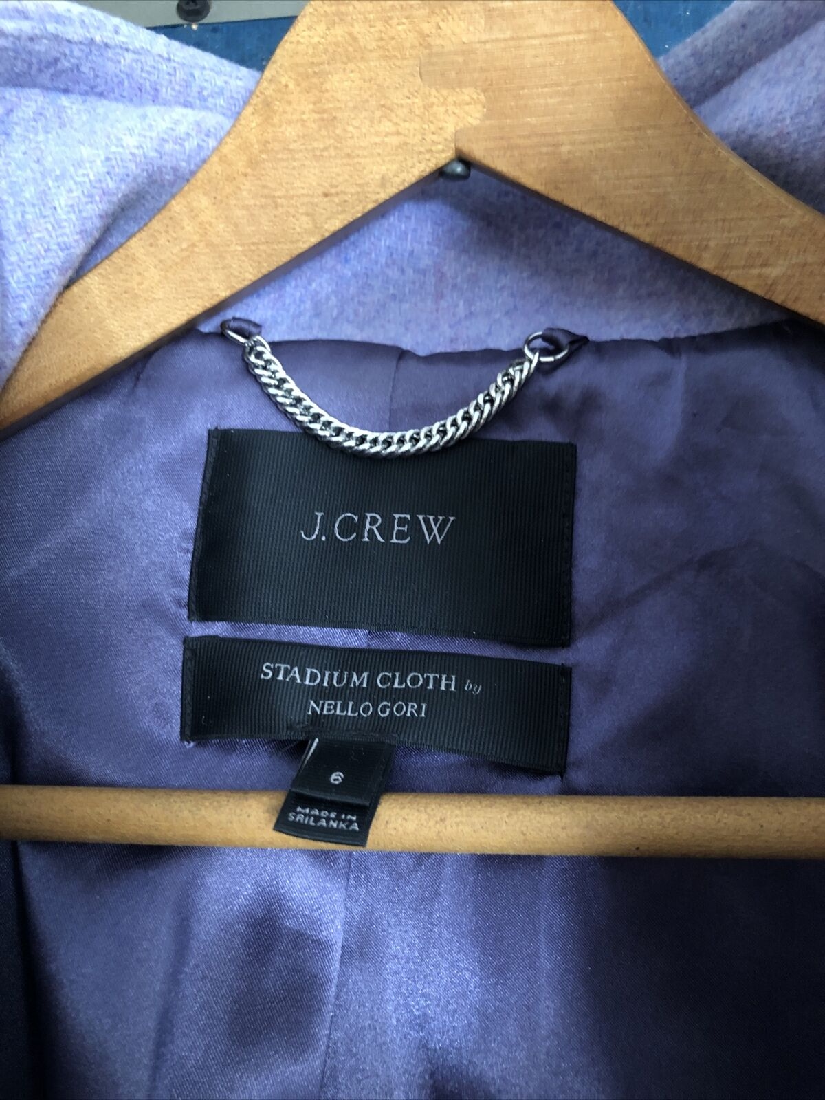J Crew Stadium Cloth by Nello Gori LILAC Wool Coat Size 6