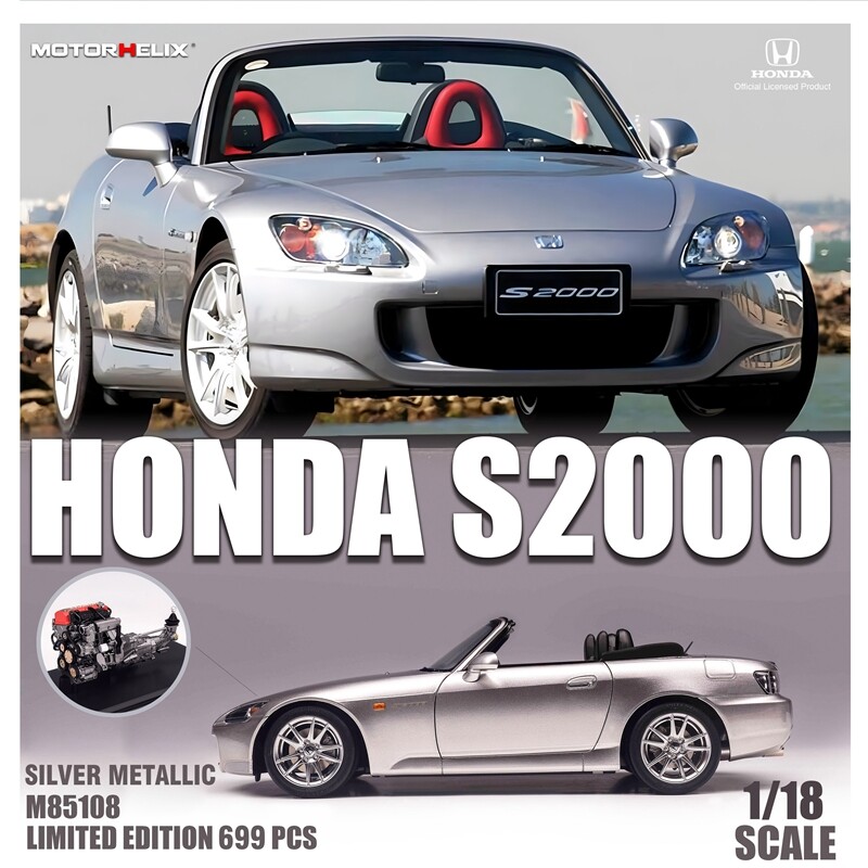 MOTORHELIX 1/18 Honda S2000 AP2 Limited Edition Simulation Alloy