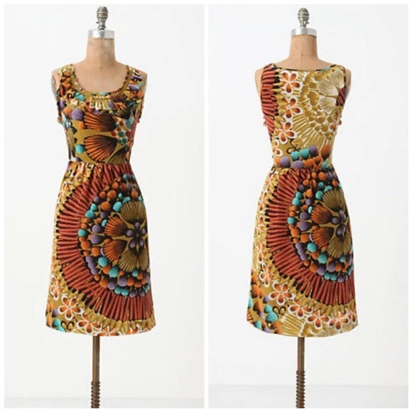 Nuevo sin etiquetas Anthropologie - Edme & Esyllte - Vestido Lappula - Seda Floral - Talla 10 Foto 2 de 4