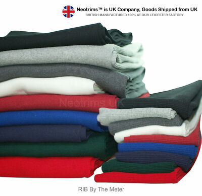 Strick Bünchenstoff,2x2 Passend Sweat Shirt Stoff,Dehnbar Rippenstrick 10 Farben