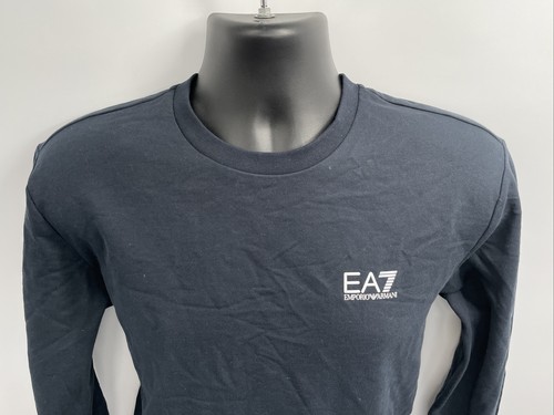 EA7 Emporio Armani Men's Cotton Fundamental Sporty Navy Blue Sweatshirt Size L - Picture 3 of 12
