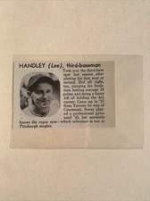 Lee Handley Bill Brubaker Pittsburgh Pirates 1939 Baseball WW MLB Panel