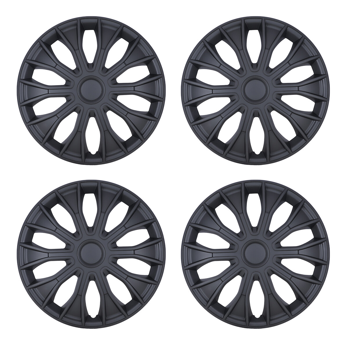 4PCS Matte Black 14 Inch Universal Wheel Covers for R14 Tires Snap On Hubcaps SUV Truck