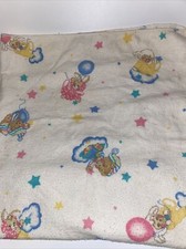 Vintage Riegel Teddy Bears Bunnies Floating Clouds Balloons Receiving Blanket