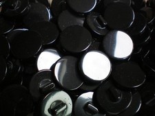 Buttons 22mm Black Chunky Polished Shank Button Craft Dress Jacket Coat (W484)