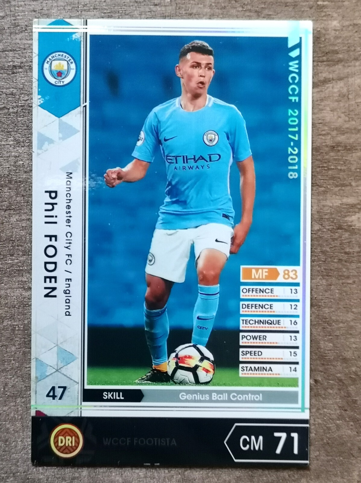 2017-18 Panini WCCF Footista Manchester City EXTRA Phil Foden RC