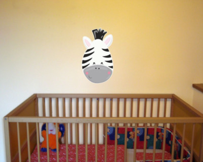 Samunshi Tiergesicht Zebra Wandtattoo Wandaufkleber Kinderzimmer  5 Größen