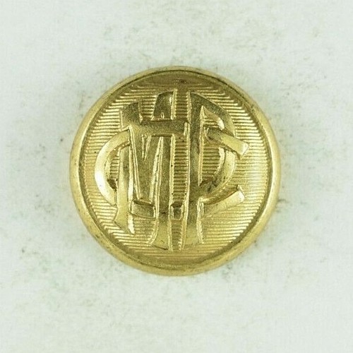 1870er-80er Jahre Mexiko Eisenbahn Corrotero M.P.C. Original Uniform Knopf 2 H2CT