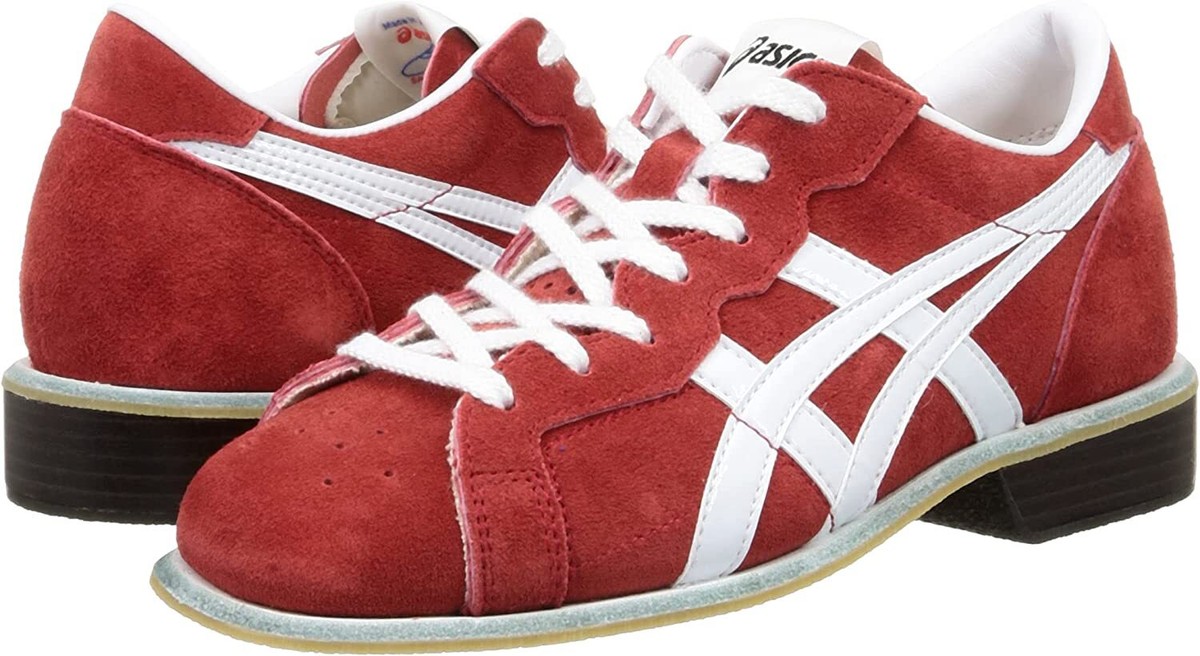 ASICS Weight Lifting Shoes Leather 1163A006 Red White US7.5(25.5cm
