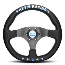 Keys Racing 5 Star Anniversary Steering Wheel Black Leather Black Spokes 325mm