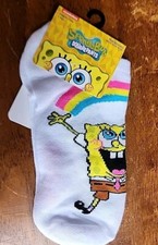Spongebob Sqarepants Women's Socks Shoe Size 4-10 Rainbow