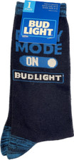 Budweiser Fun Crew Socks PARTY MODE ON Bud Light Mens Gag Gift NEW