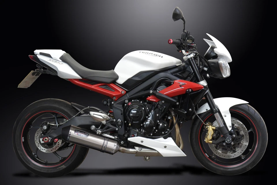 Silenciador de escape Triumph Street Triple 675 675R 13-16 3-1 13,5" X-Oval de acero inoxidable Foto 4 de 4