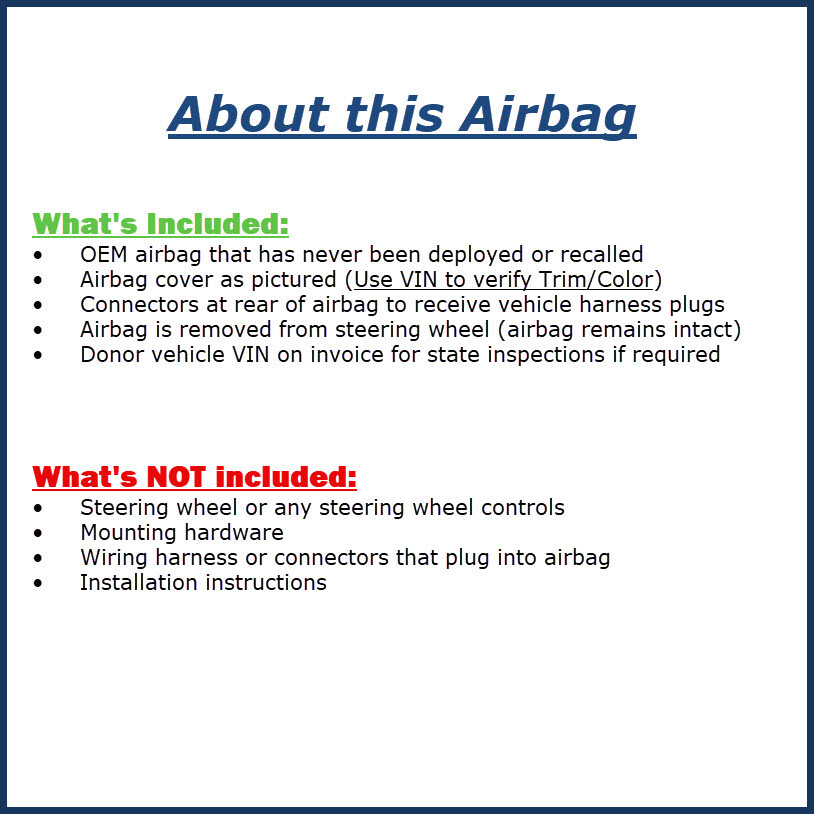 20142017 Land Rover Range Rover Evoque LH Driver Wheel Airbag Air Bag