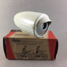 Vintage ~DELTA Hurricane Bicycle Horn w/Handle Bar Clamp~NOS~White~Model: A-1995