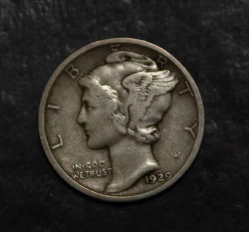 1929 Mercury Dime Nearly XF  Lot 572