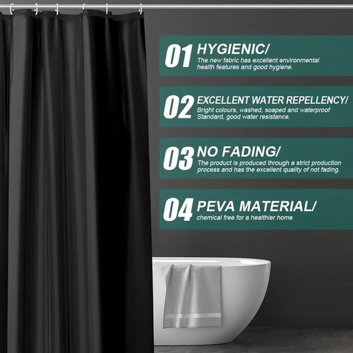Tende doccia bagno con ganci 180 cm/71 pollici antimuffa e tessuto impermeabile - Foto 6 di 46