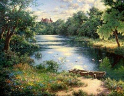 Chart Needlework DIY - Counted Cross Stitch Patterns -  Quiet River