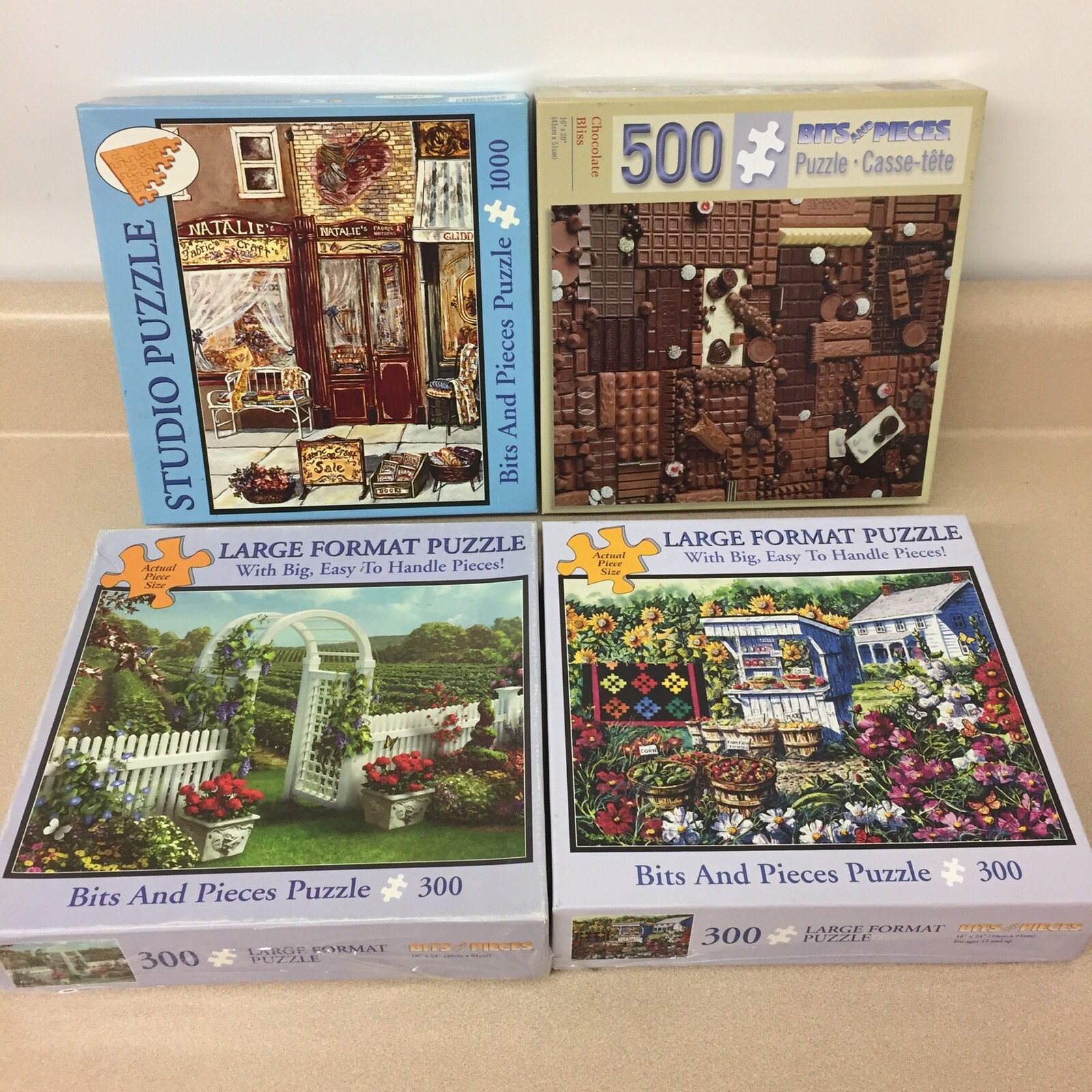 4 Bits and Pieces Puzzles Various Sizes Flowers Large Piece EUC AR94 eBay