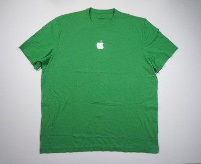 Apple Shirt Mens XLarge Green Computer Technology Graphic Tee Recycled Cotton