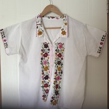 Blusa Mexicana Floral Auténtica Blusa Mexicana Bordada