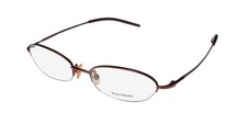 NEW VERA WANG V32 EYEWEAR BROWN 48-16-135 WOMENS HALF-RIM METAL JAPAN ME OVAL