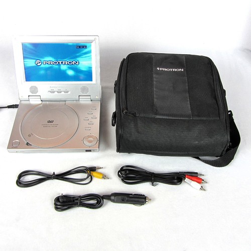 Protron PDV-288 Portable DVD Player with Case Power Cord Cables & Car ...