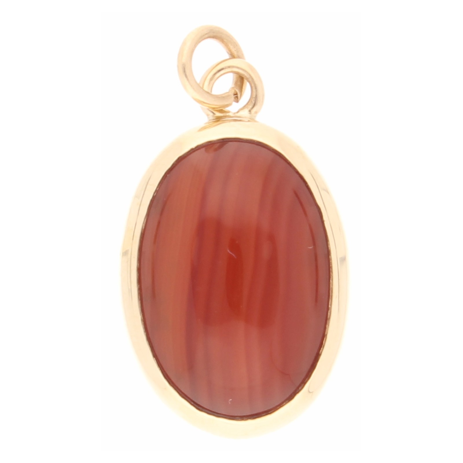 9Carat Yellow Gold Agate Pendant (14x19mm)