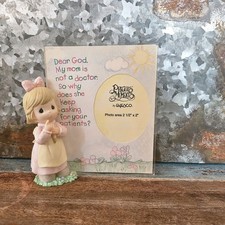 Precious Moments Porcelain Picture Frame As Is Or With Personal Photo 2.5" X 2"