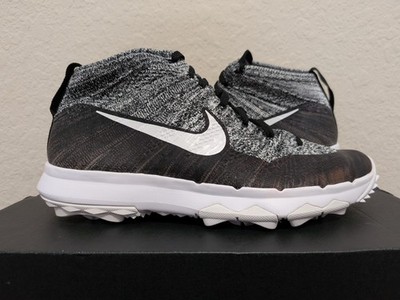 Nike Women's Flyknit Chukka Spikless Golf 'Black White' Orea (819006-001) size 9